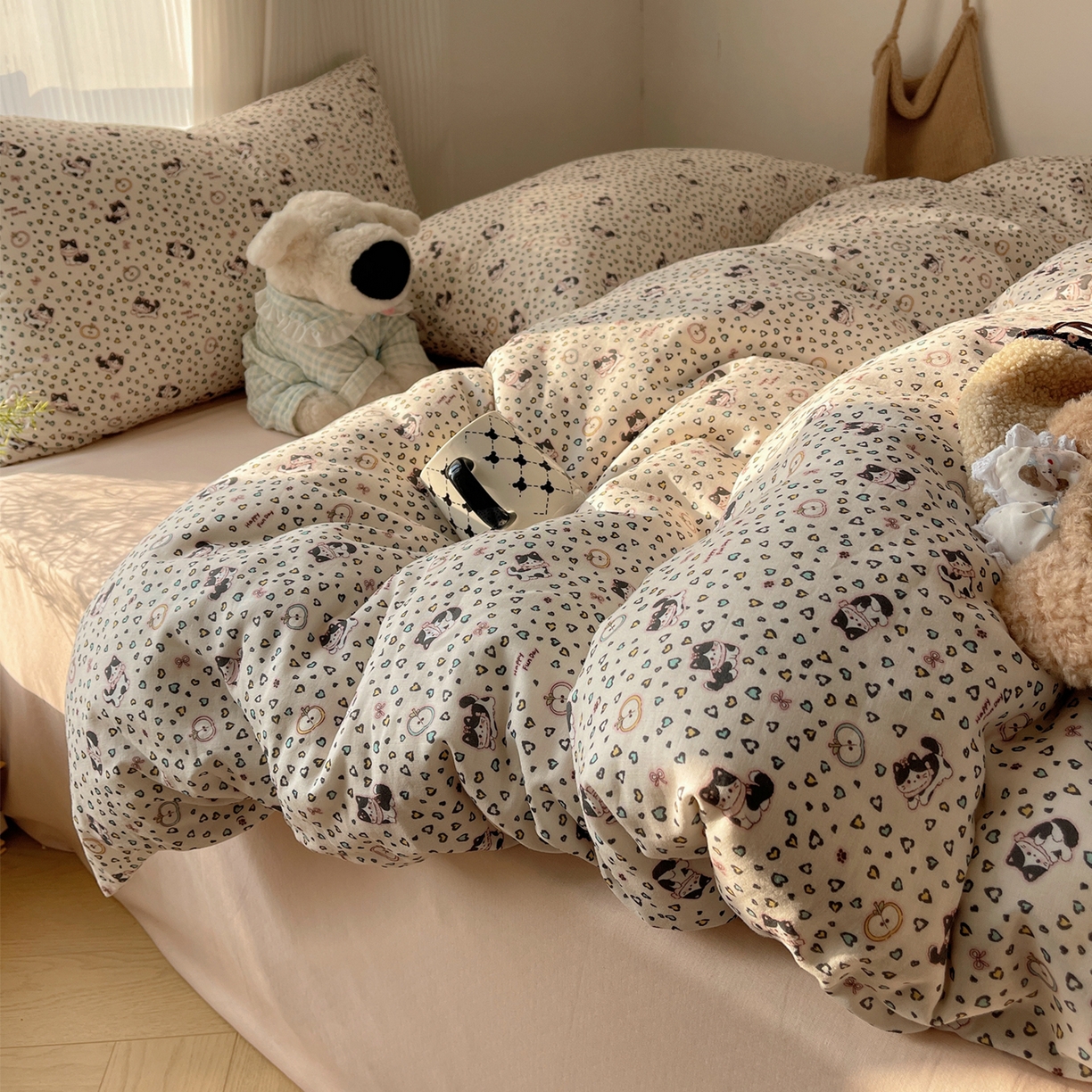 91家纺网 家纺一手货源 找家纺 （总）萝莉家纺 2026新款全棉双层纱四件套