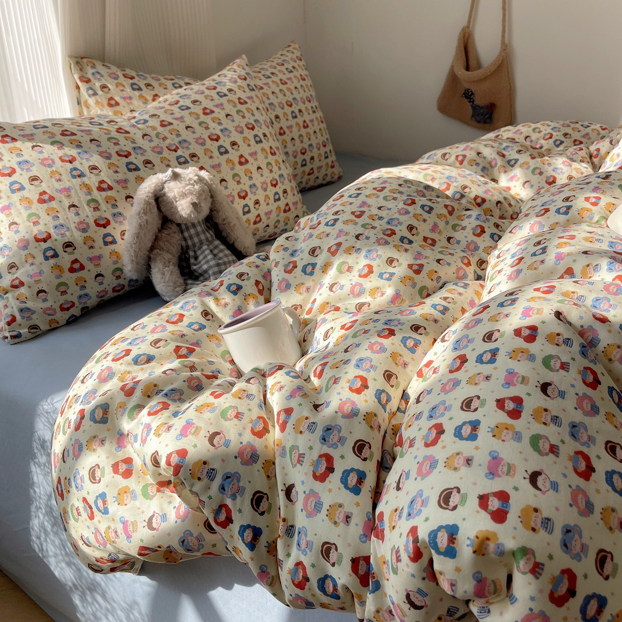 91家纺网 家纺一手货源 找家纺 （总）萝莉家纺 2026新款全棉双层纱四件套