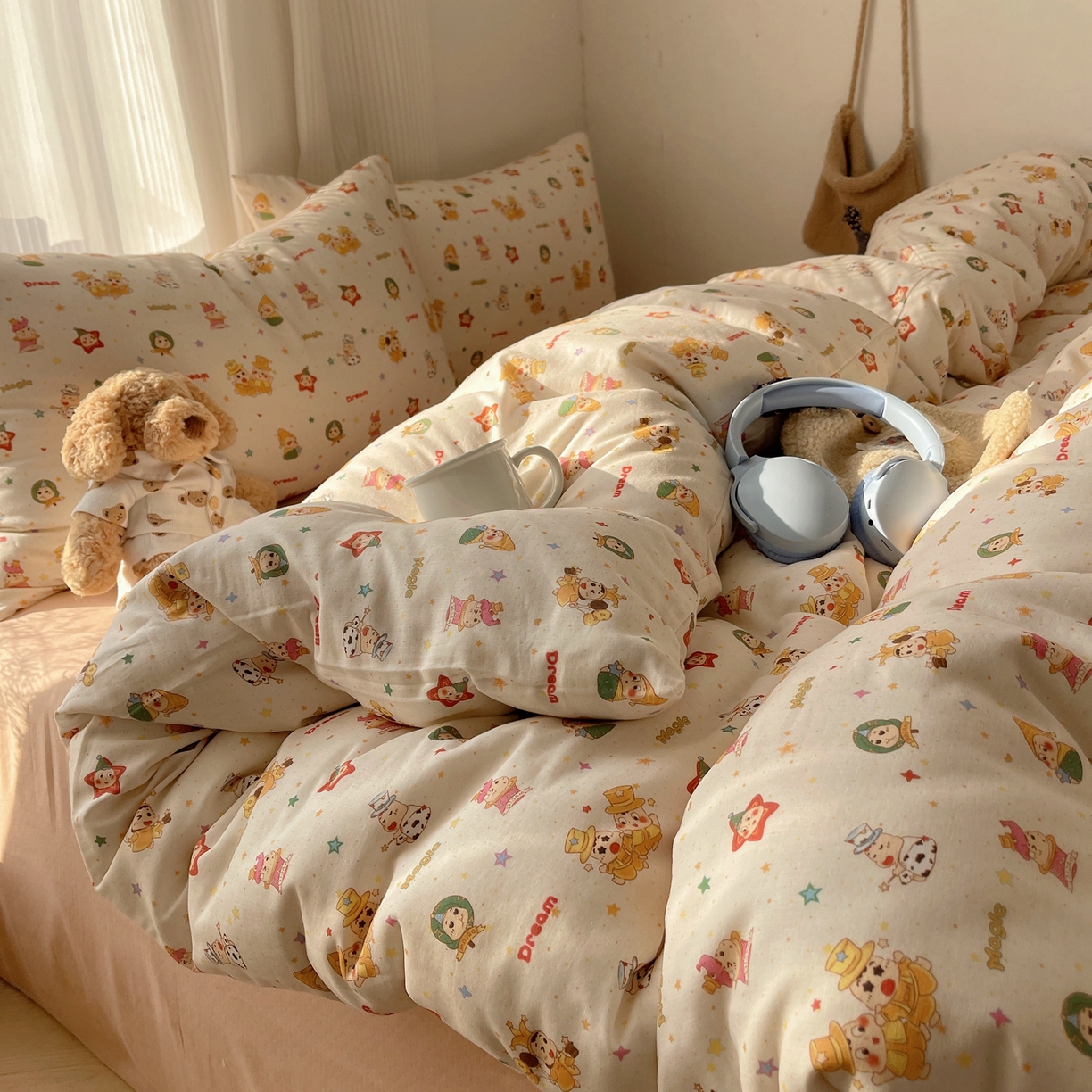 91家纺网 家纺一手货源 找家纺 萝莉家纺 2026新款全棉双层纱四件套 魔术的梦想