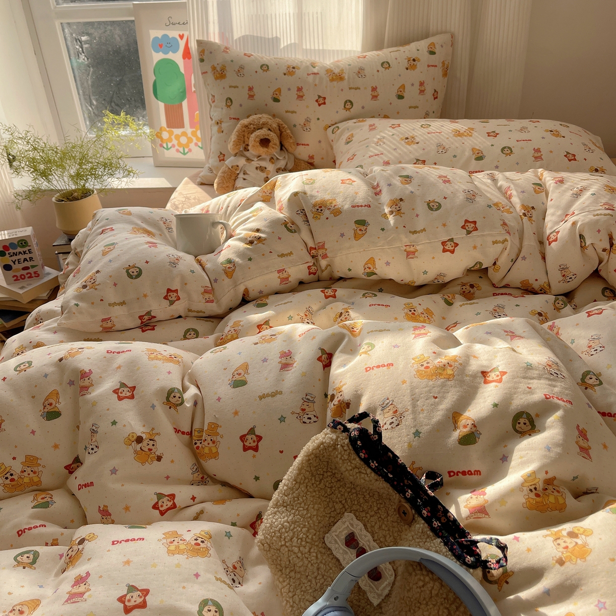 91家纺网 家纺一手货源 找家纺 萝莉家纺 2026新款全棉双层纱四件套 魔术的梦想