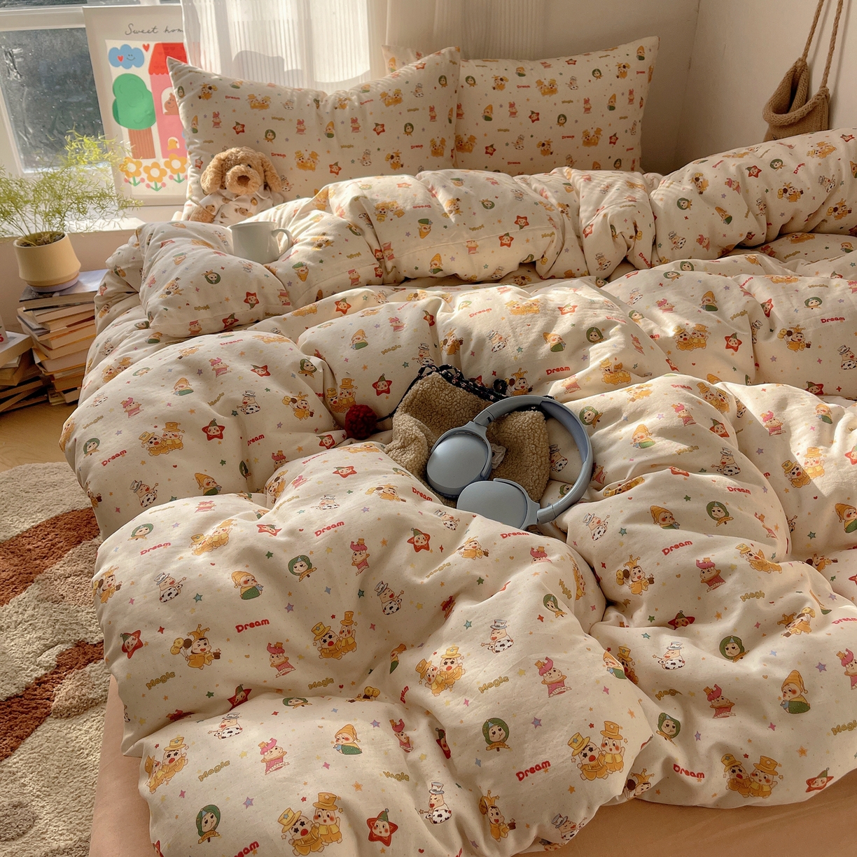 91家纺网 家纺一手货源 找家纺 萝莉家纺 2026新款全棉双层纱四件套 魔术的梦想