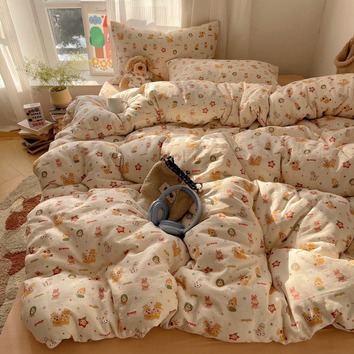 91家纺网 家纺一手货源 找家纺 萝莉家纺 2026新款全棉双层纱四件套 魔术的梦想