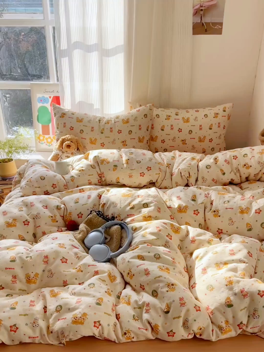 91家纺网 家纺一手货源 找家纺 萝莉家纺 2026新款全棉双层纱四件套 魔术的梦想