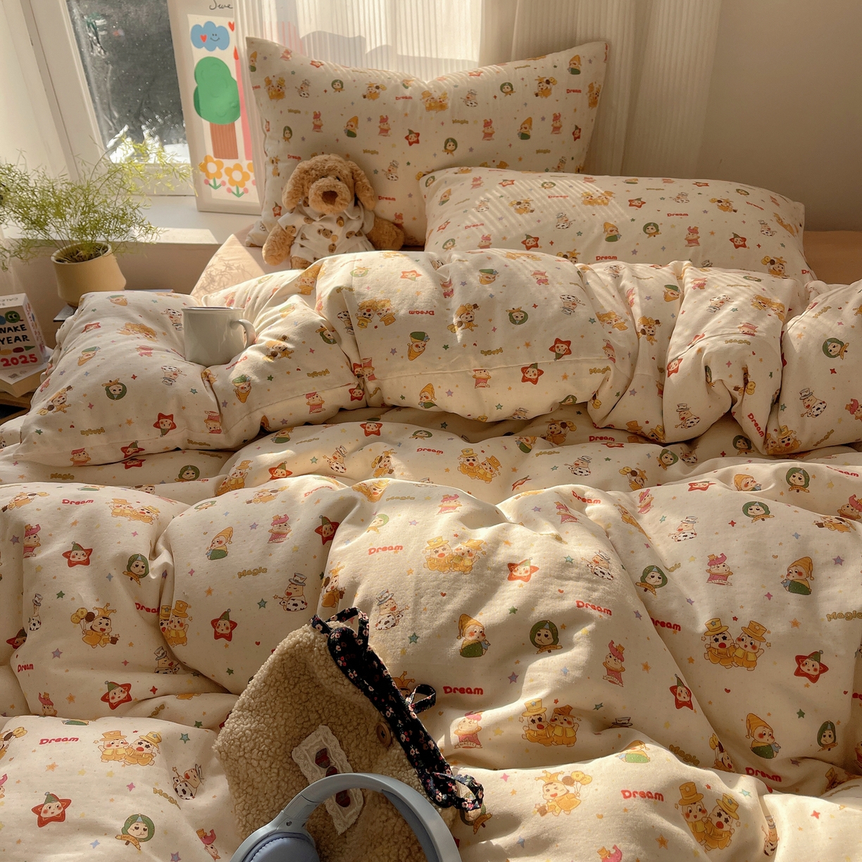 91家纺网 家纺一手货源 找家纺 萝莉家纺 2026新款全棉双层纱四件套 魔术的梦想