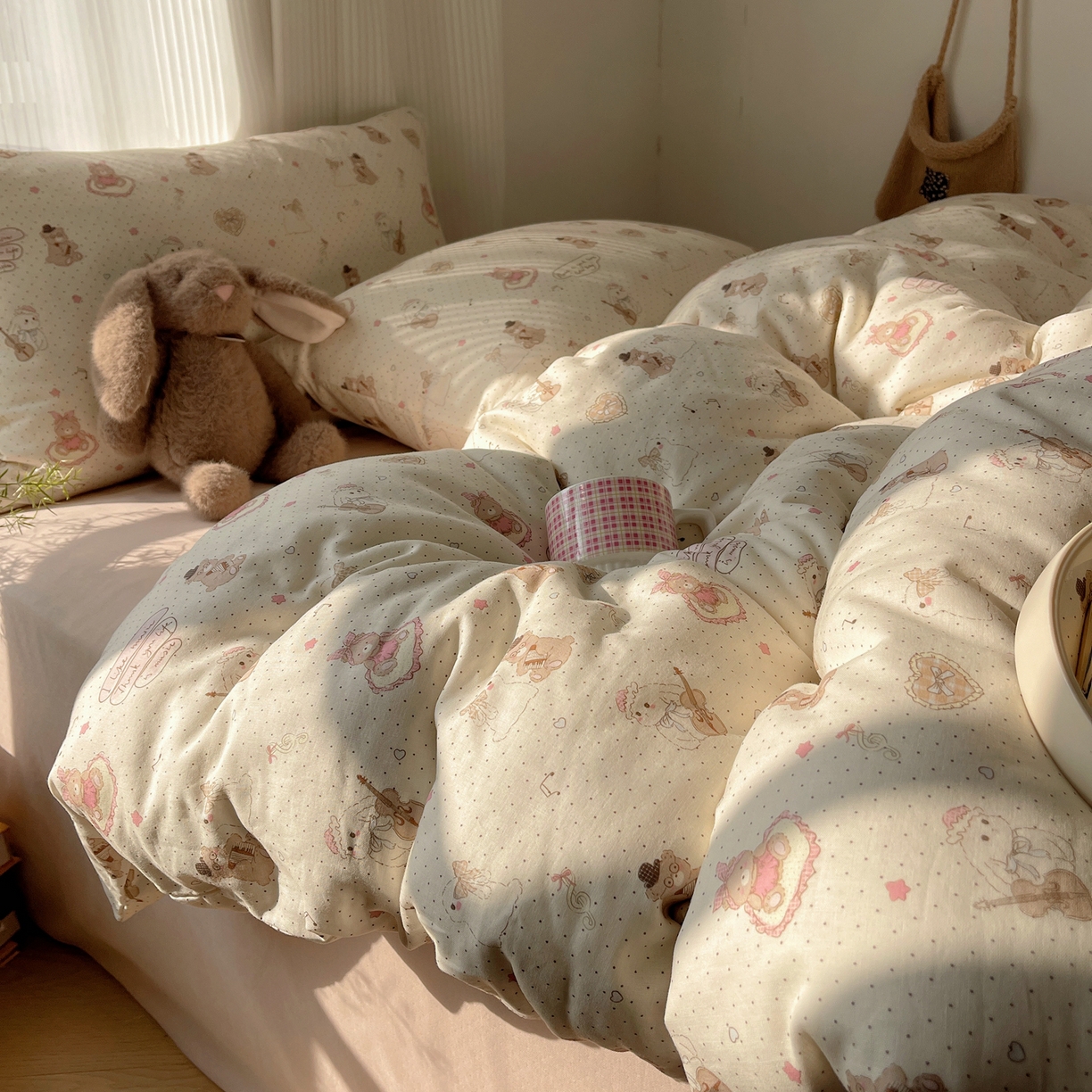 91家纺网 家纺一手货源 找家纺 （总）萝莉家纺 2026新款全棉双层纱四件套