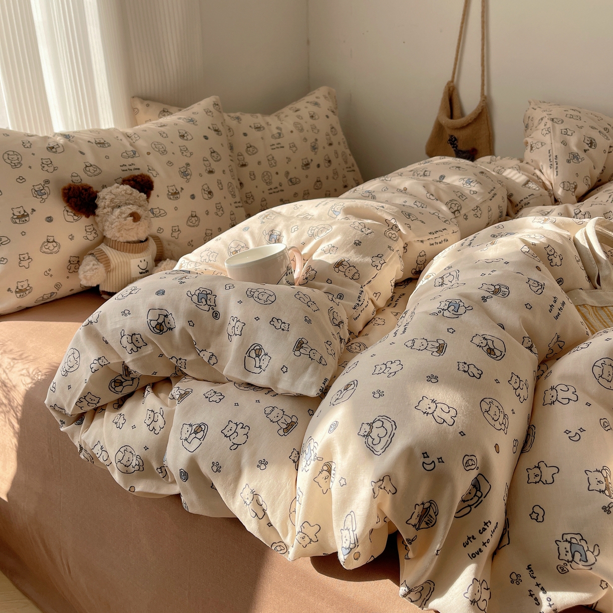 91家纺网 家纺一手货源 找家纺 （总）萝莉家纺 2026新款全棉双层纱四件套