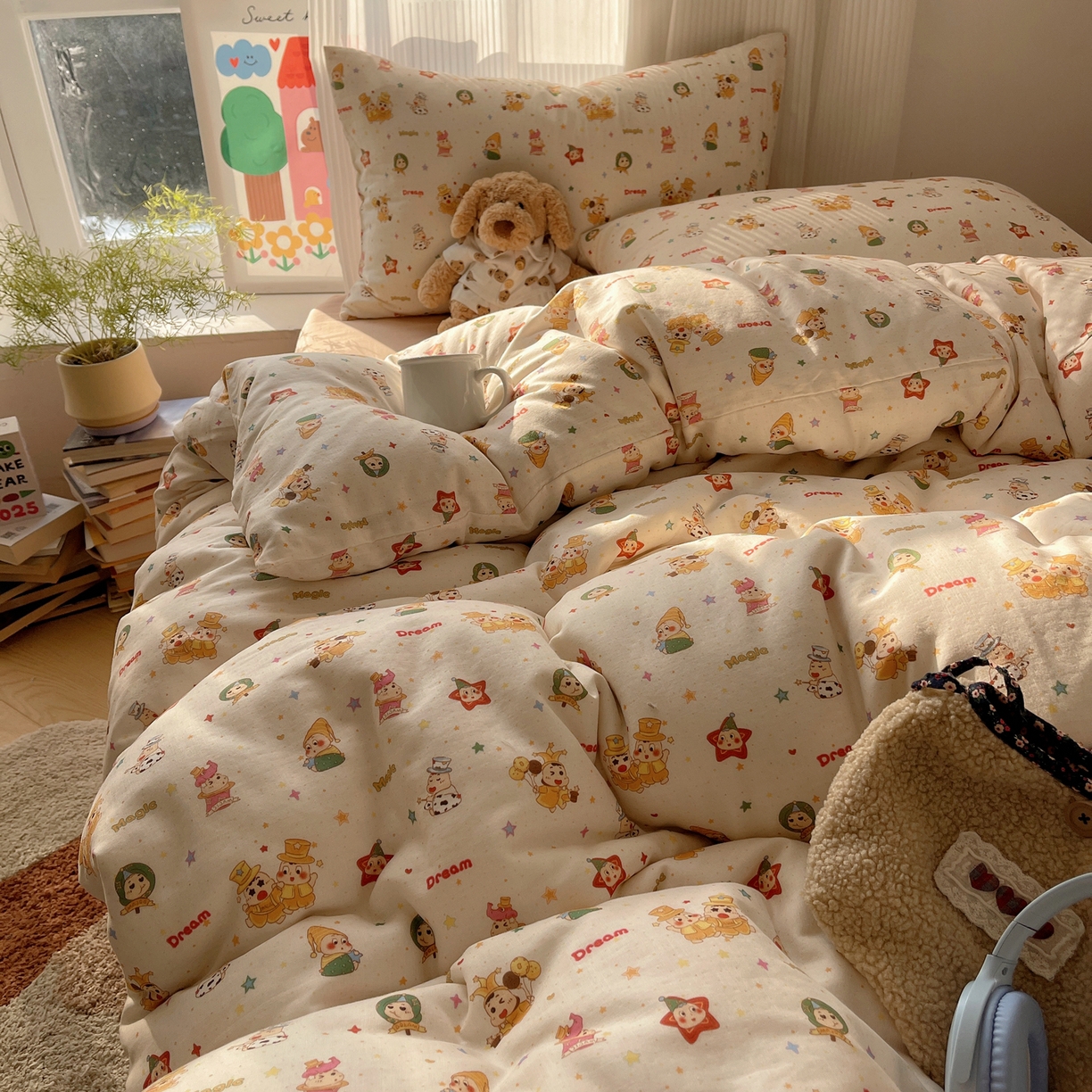 91家纺网 家纺一手货源 找家纺 萝莉家纺 2026新款全棉双层纱四件套 魔术的梦想