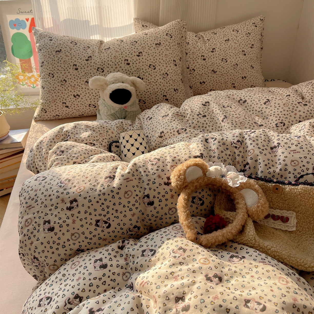 91家纺网 家纺一手货源 找家纺 （总）萝莉家纺 2026新款全棉双层纱四件套