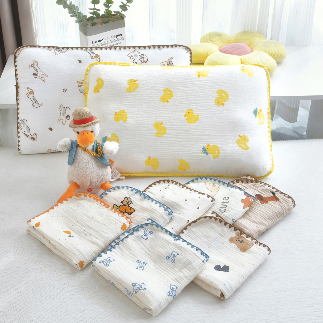 91家纺网 家纺一手货源 找家纺 （总）布凡家居 2026新款A类全棉皱皱纱儿童枕套