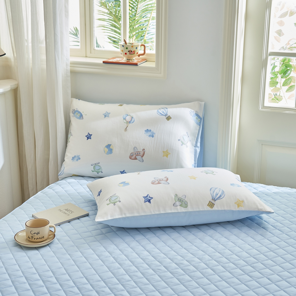 91家纺网 家纺一手货源 找家纺 绒城 2026新款 12868全棉印花棉花夏被四件套 全棉夏被四件套新疆棉花被 - 经典系列 星梦飞行队