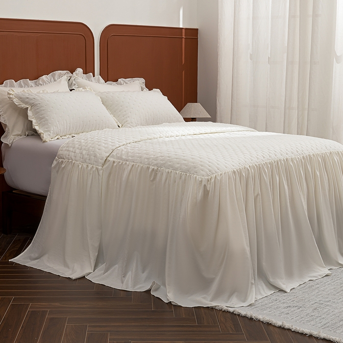 （总）恩和家纺 2026新款跨境专供米粒纹美式夹棉床罩