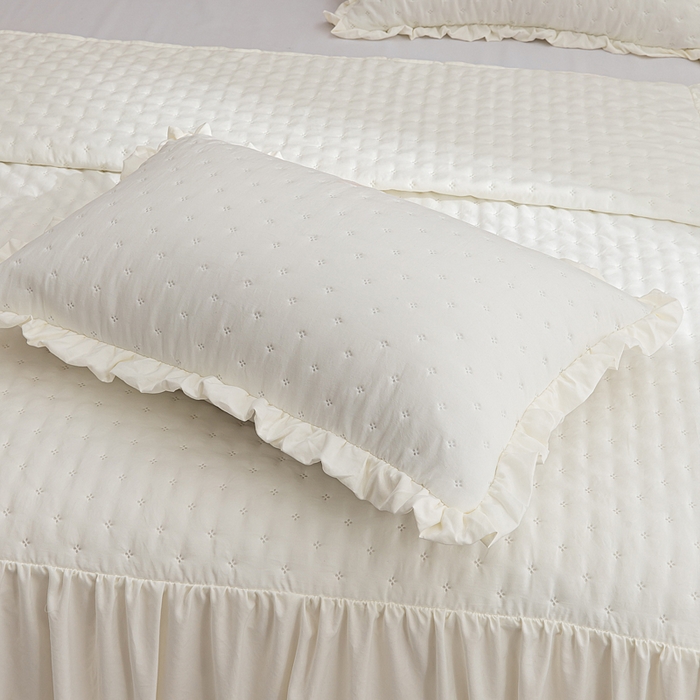 91家纺网 家纺一手货源 找家纺 （总）恩和家纺 2026新款跨境专供米粒纹美式夹棉床罩