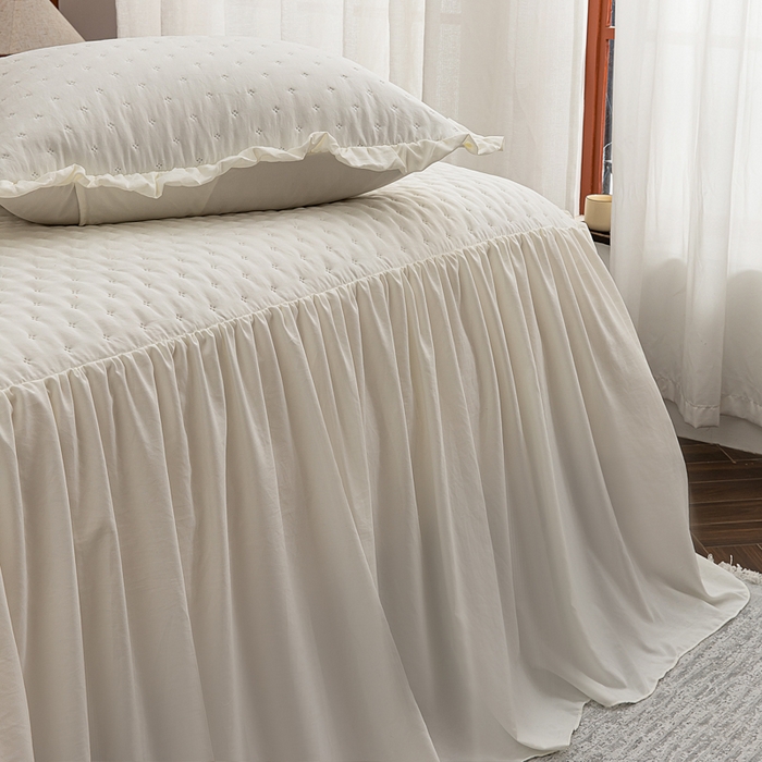 91家纺网 家纺一手货源 找家纺 （总）恩和家纺 2026新款跨境专供米粒纹美式夹棉床罩