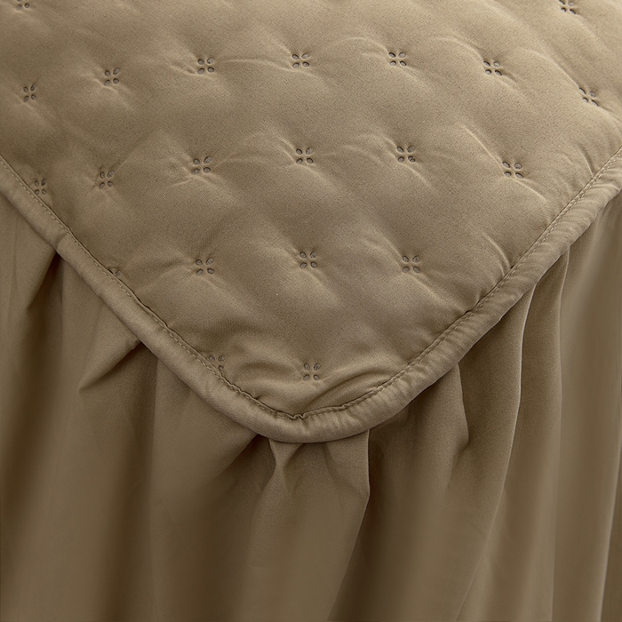 91家纺网 家纺一手货源 找家纺 恩和家纺 2026新款跨境专供米粒纹美式夹棉床罩 卡其棕