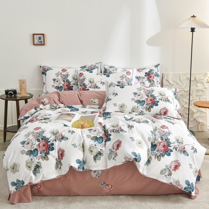 磨毛世家家纺 206新款铂金凯丽全棉四件套 赫莲娜b粉