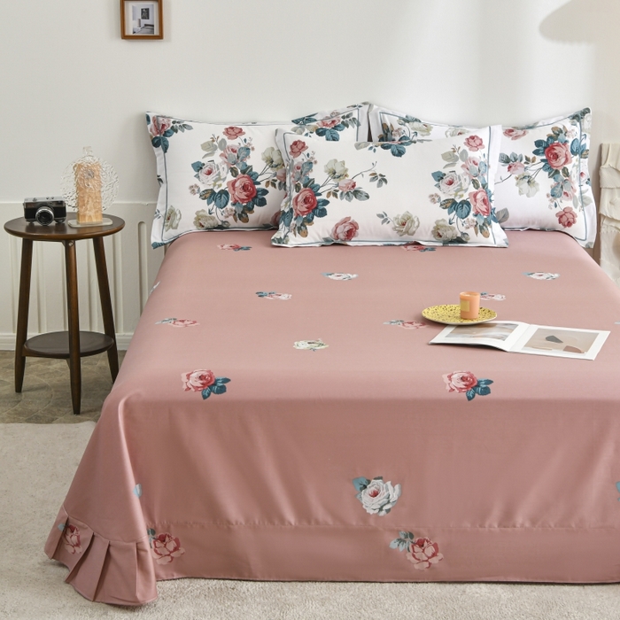 91家纺网 家纺一手货源 找家纺 磨毛世家家纺 206新款铂金凯丽全棉四件套 赫莲娜b粉