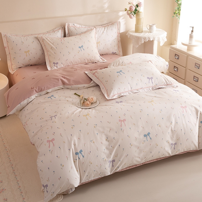 91家纺网 家纺一手货源 找家纺 磨毛世家家纺 206新款铂金凯丽全棉四件套 花季少女