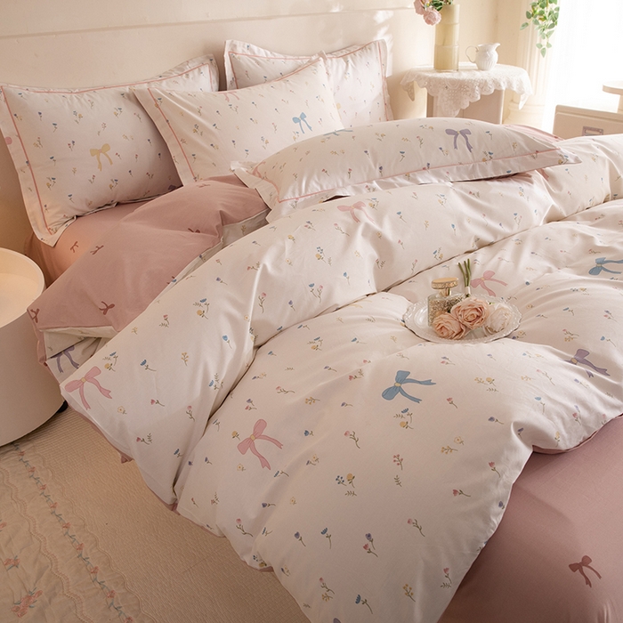 91家纺网 家纺一手货源 找家纺 磨毛世家家纺 206新款铂金凯丽全棉四件套 花季少女