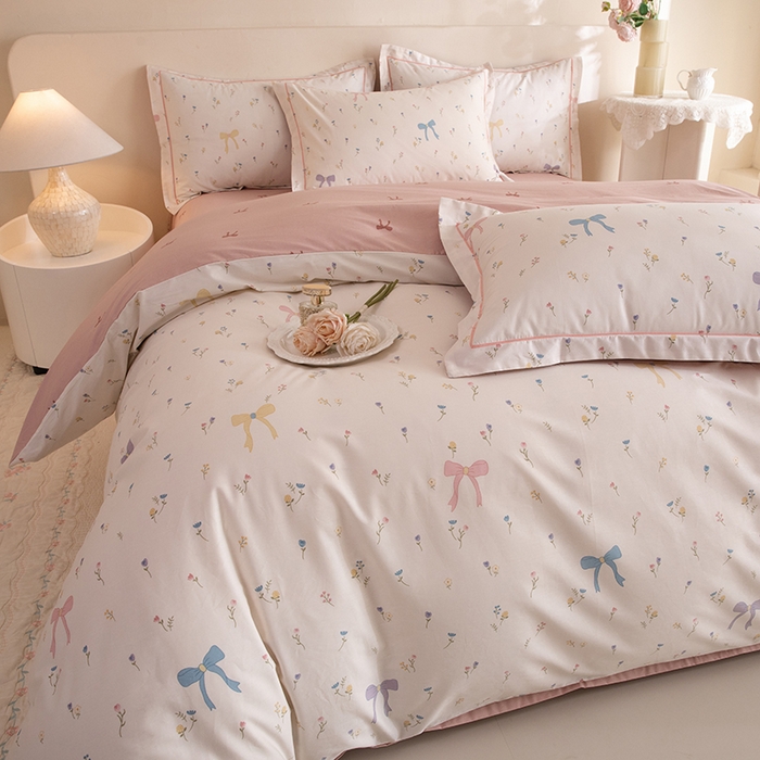 91家纺网 家纺一手货源 找家纺 磨毛世家家纺 206新款铂金凯丽全棉四件套 花季少女