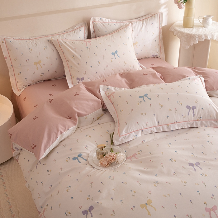 91家纺网 家纺一手货源 找家纺 磨毛世家家纺 206新款铂金凯丽全棉四件套 花季少女