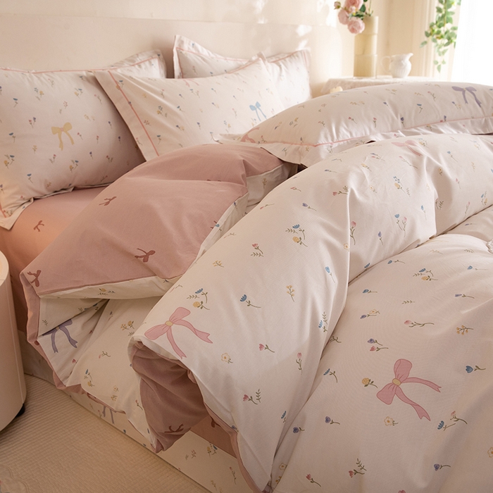 91家纺网 家纺一手货源 找家纺 磨毛世家家纺 206新款铂金凯丽全棉四件套 花季少女