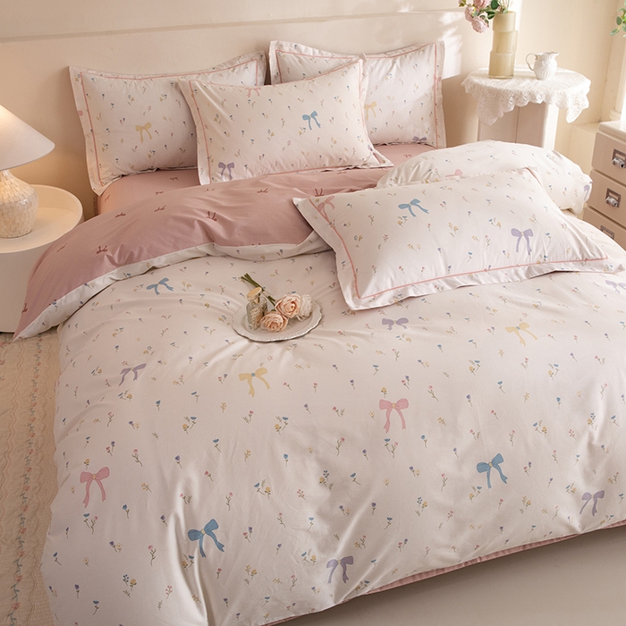 91家纺网 家纺一手货源 找家纺 磨毛世家家纺 206新款铂金凯丽全棉四件套 花季少女