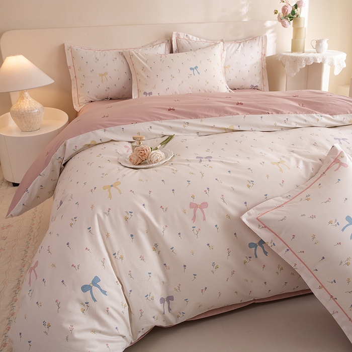 91家纺网 家纺一手货源 找家纺 磨毛世家家纺 206新款铂金凯丽全棉四件套 花季少女