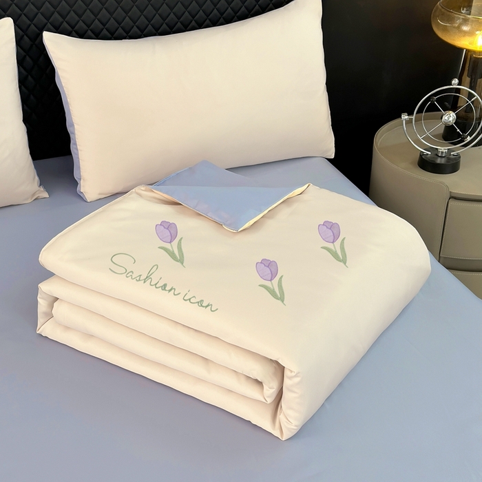 91家纺网 家纺一手货源 找家纺 （总）益多眠 2026新款水洗真丝刺绣夏被夏凉被空调被四件套