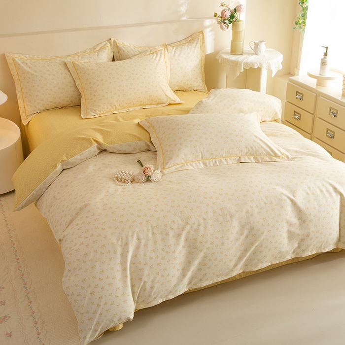 91家纺网 家纺一手货源 找家纺 磨毛世家家纺 206新款铂金凯丽全棉四件套 漫花恬