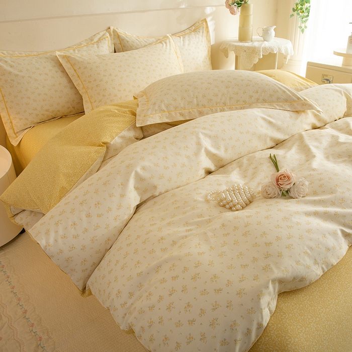 91家纺网 家纺一手货源 找家纺 磨毛世家家纺 206新款铂金凯丽全棉四件套 漫花恬