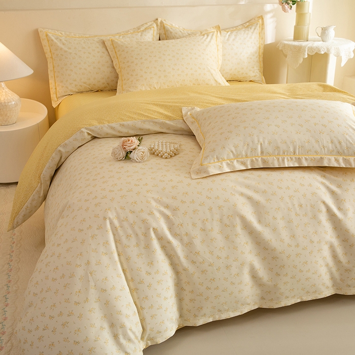 91家纺网 家纺一手货源 找家纺 磨毛世家家纺 206新款铂金凯丽全棉四件套 漫花恬