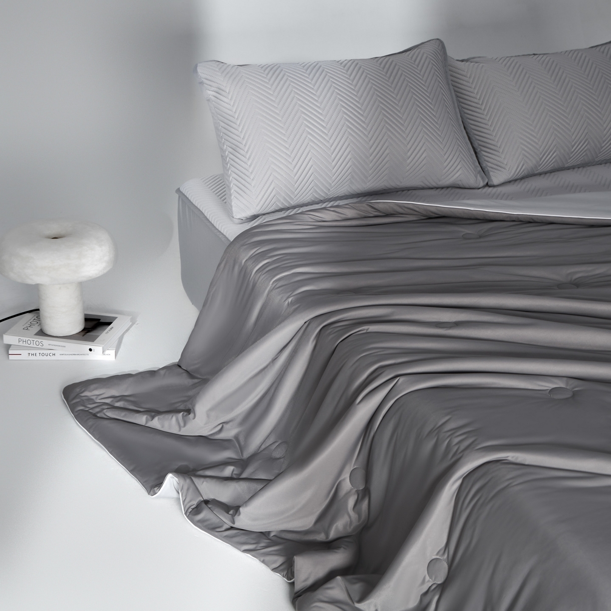 绒城 2026新款冰爽系列-凉感丝夏被四件套 黛灰