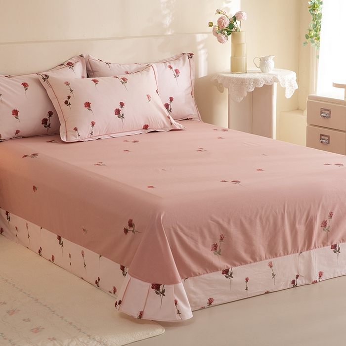 91家纺网 家纺一手货源 找家纺 磨毛世家家纺 206新款铂金凯丽全棉四件套 墨尔本玫瑰