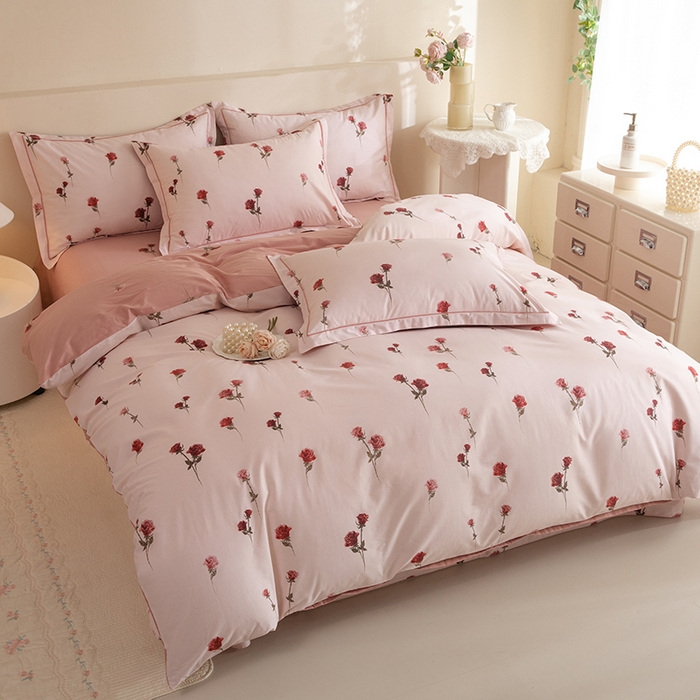 91家纺网 家纺一手货源 找家纺 磨毛世家家纺 206新款铂金凯丽全棉四件套 墨尔本玫瑰