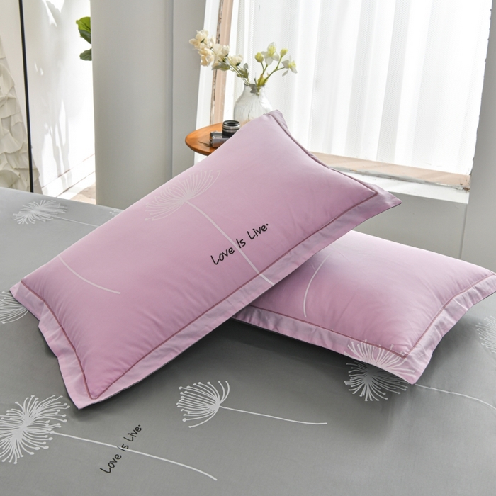 91家纺网 家纺一手货源 找家纺 磨毛世家家纺 206新款铂金凯丽全棉四件套 蒲公英之恋-粉