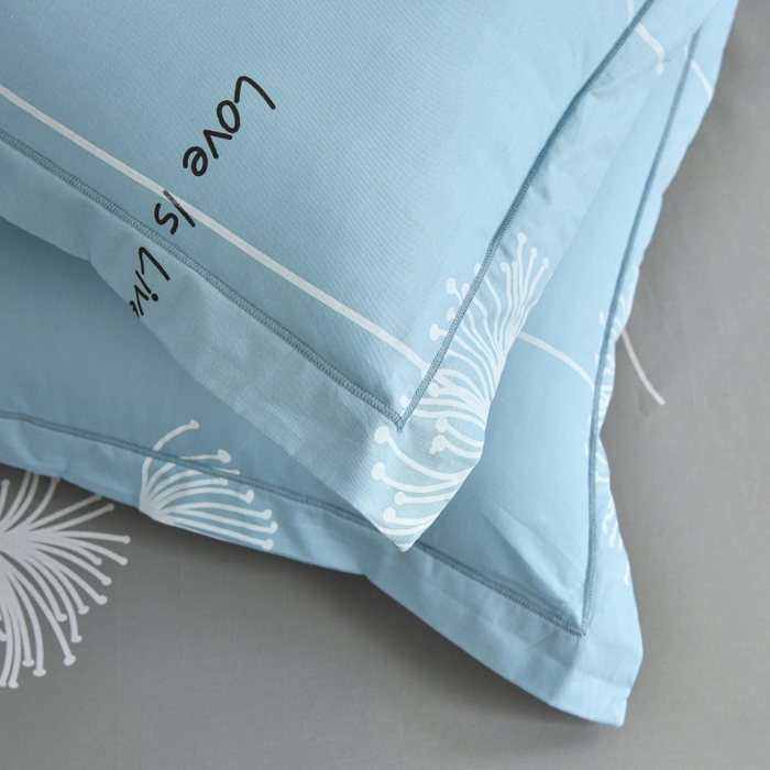 91家纺网 家纺一手货源 找家纺 磨毛世家家纺 206新款铂金凯丽全棉四件套 蒲公英之恋-蓝