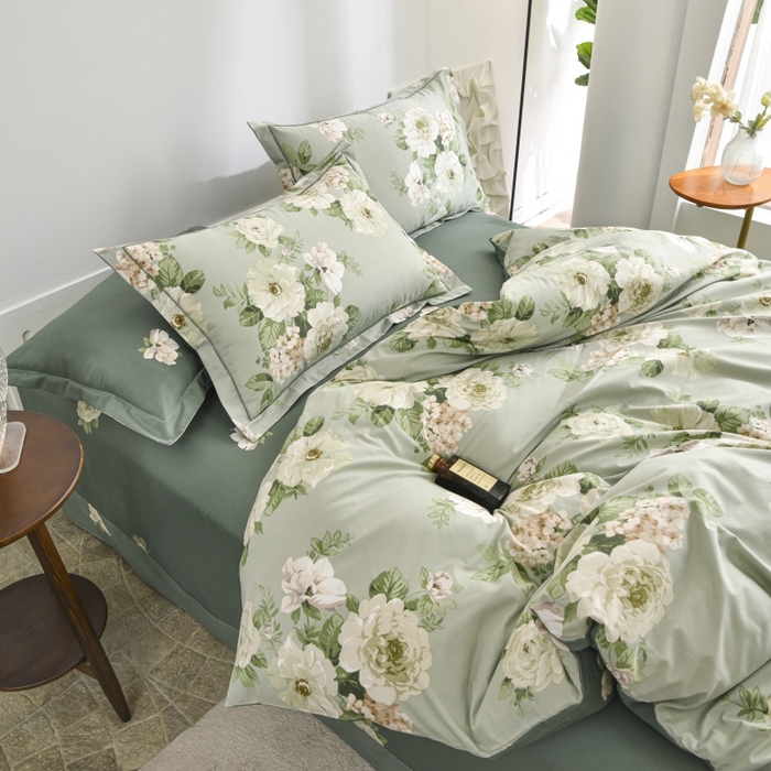 91家纺网 家纺一手货源 找家纺 磨毛世家家纺 206新款铂金凯丽全棉四件套 盛唐牡丹