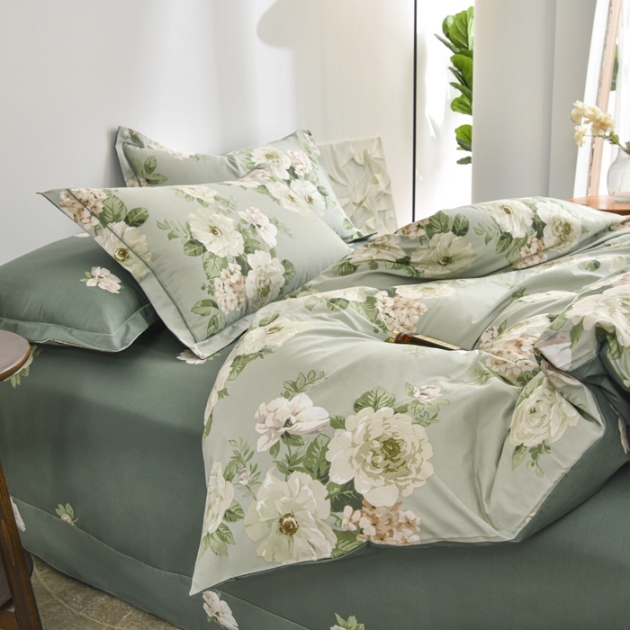 91家纺网 家纺一手货源 找家纺 磨毛世家家纺 206新款铂金凯丽全棉四件套 盛唐牡丹