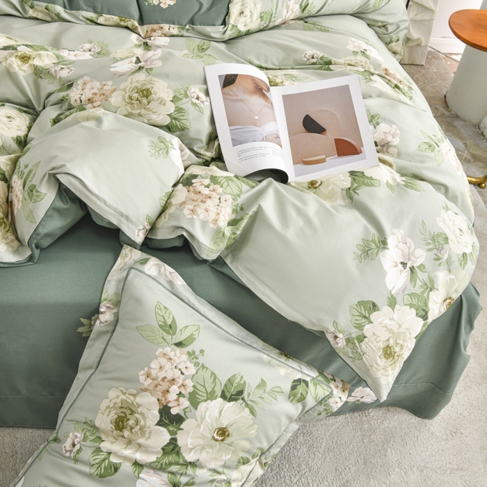 91家纺网 家纺一手货源 找家纺 磨毛世家家纺 206新款铂金凯丽全棉四件套 盛唐牡丹