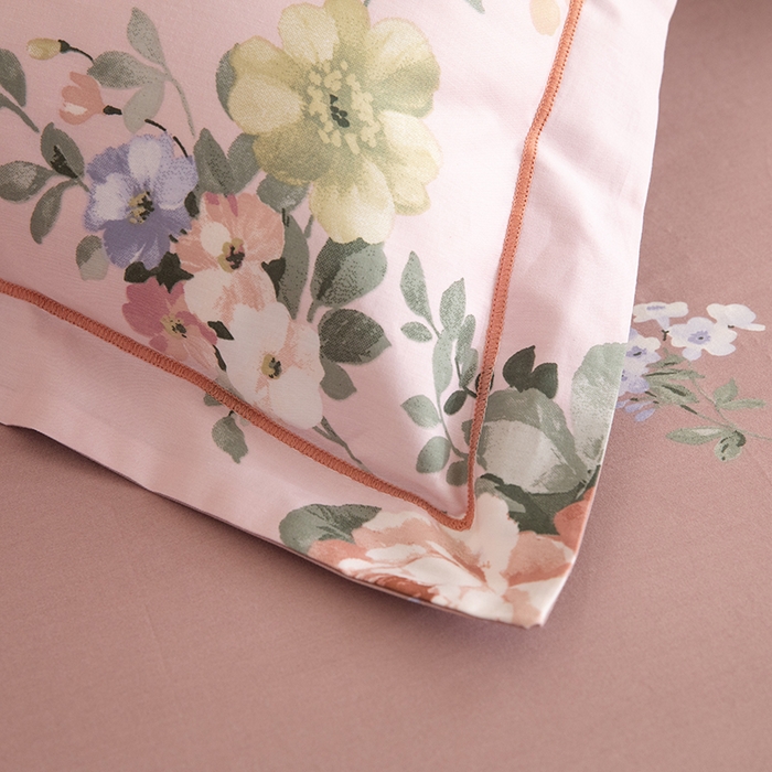 91家纺网 家纺一手货源 找家纺 磨毛世家家纺 206新款铂金凯丽全棉四件套 似水柔情-粉