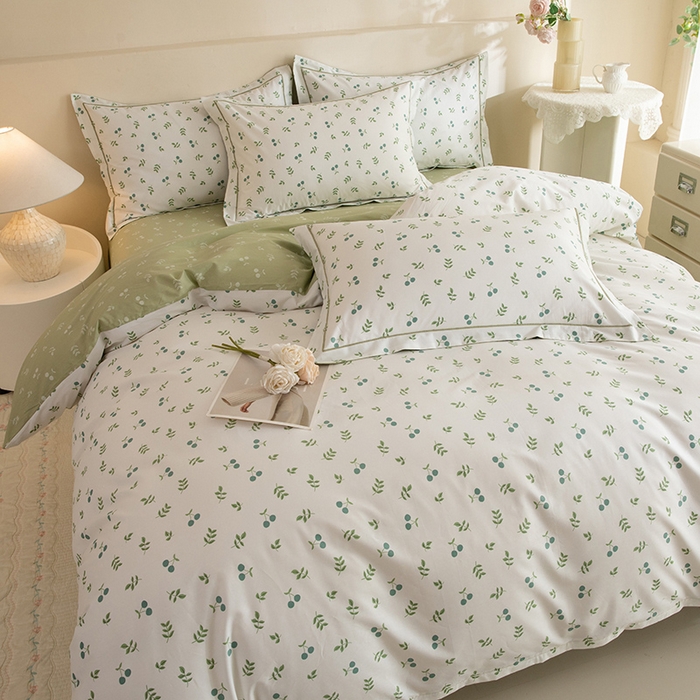 91家纺网 家纺一手货源 找家纺 磨毛世家家纺 206新款铂金凯丽全棉四件套 小布丁b兰