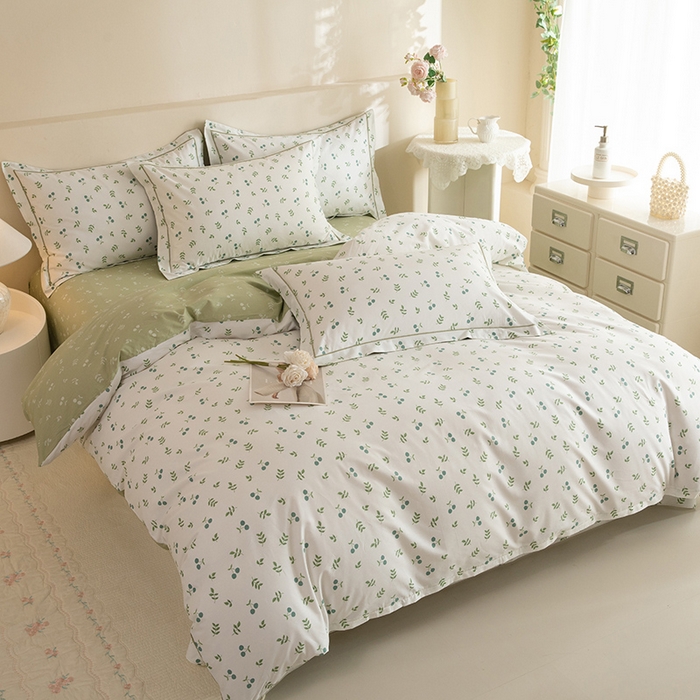 91家纺网 家纺一手货源 找家纺 磨毛世家家纺 206新款铂金凯丽全棉四件套 小布丁b兰