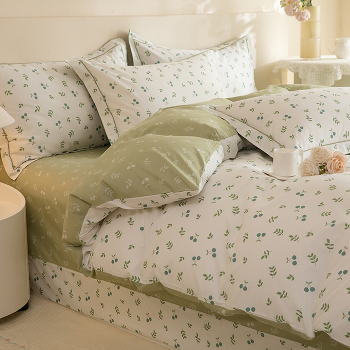 91家纺网 家纺一手货源 找家纺 磨毛世家家纺 206新款铂金凯丽全棉四件套 小布丁b兰