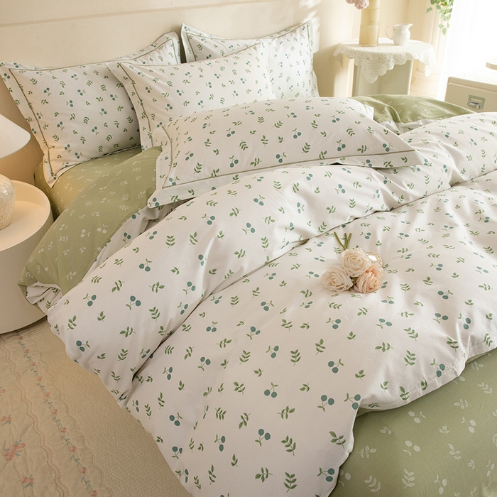 91家纺网 家纺一手货源 找家纺 磨毛世家家纺 206新款铂金凯丽全棉四件套 小布丁b兰