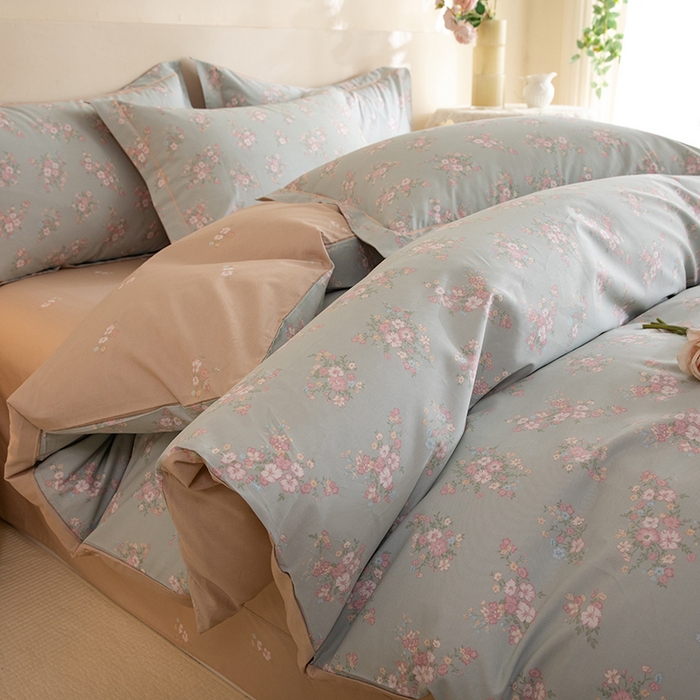 91家纺网 家纺一手货源 找家纺 磨毛世家家纺 206新款铂金凯丽全棉四件套 小巷人家-绿