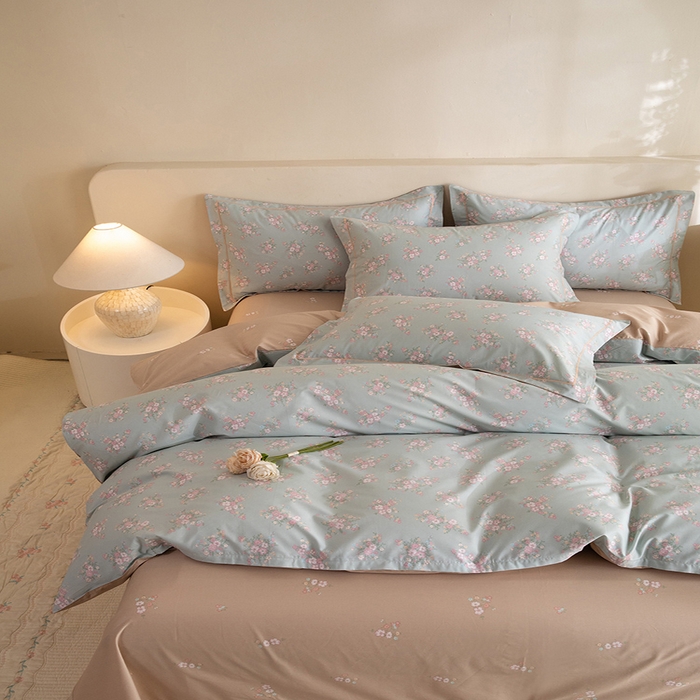 91家纺网 家纺一手货源 找家纺 磨毛世家家纺 206新款铂金凯丽全棉四件套 小巷人家-绿