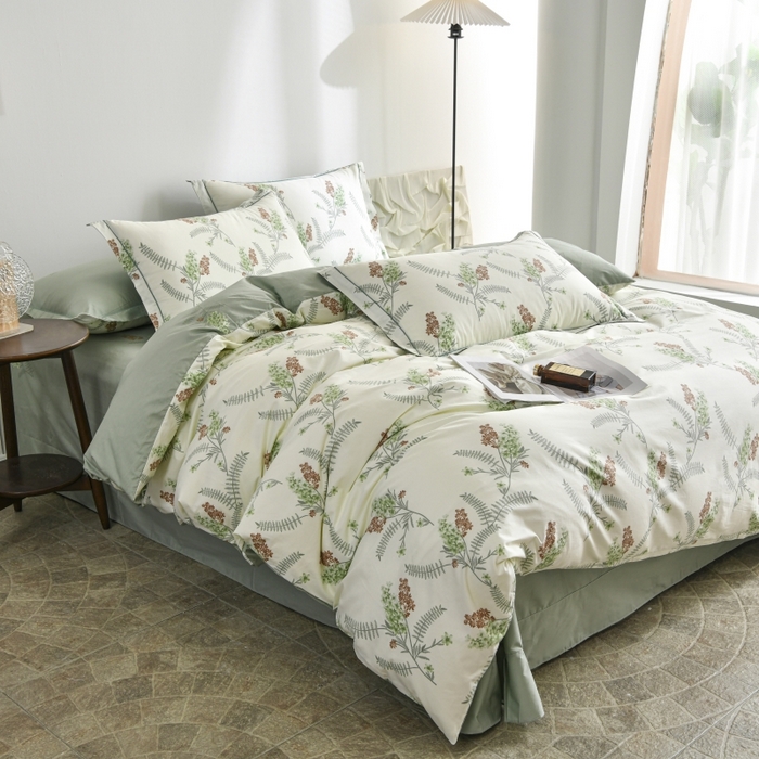 91家纺网 家纺一手货源 找家纺 磨毛世家家纺 206新款铂金凯丽全棉四件套 一汪春水-绿