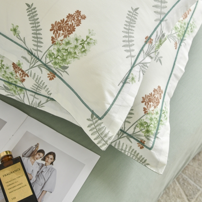 91家纺网 家纺一手货源 找家纺 磨毛世家家纺 206新款铂金凯丽全棉四件套 一汪春水-绿