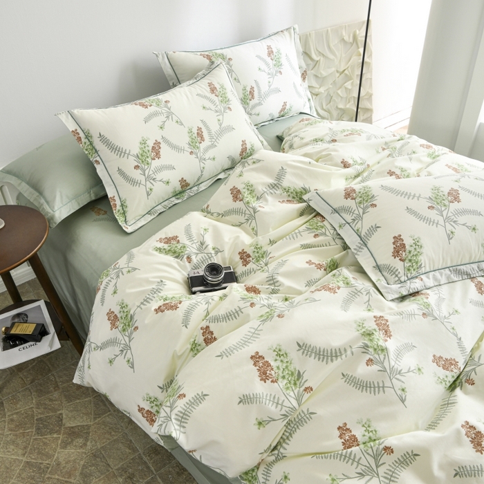 91家纺网 家纺一手货源 找家纺 磨毛世家家纺 206新款铂金凯丽全棉四件套 一汪春水-绿