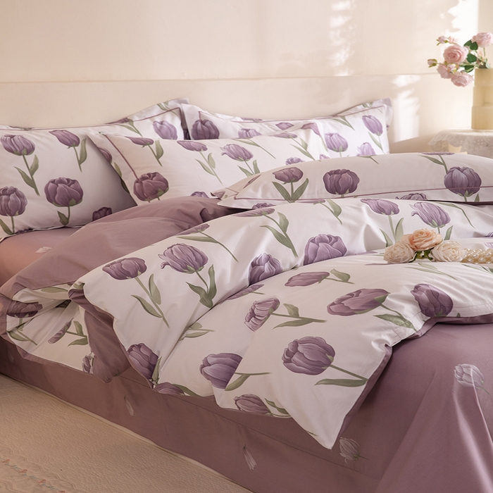 91家纺网 家纺一手货源 找家纺 磨毛世家家纺 206新款铂金凯丽全棉四件套 郁见未来